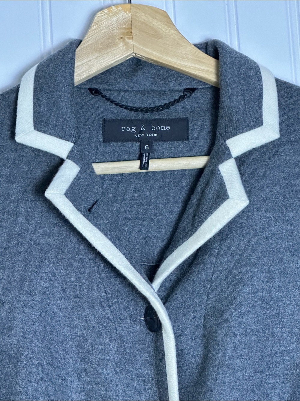 Rag & Bone Uni Wool Knit Blazer Button-Front 100% Wool unlined patch pockets 6 - Picture 6 of 11